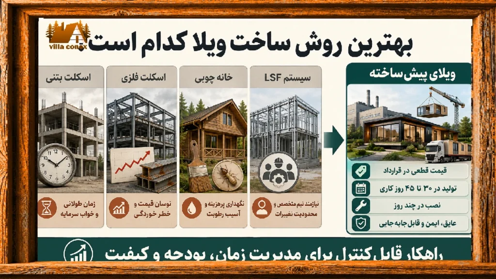 مقایسه انواع روش های ساخت ویلا